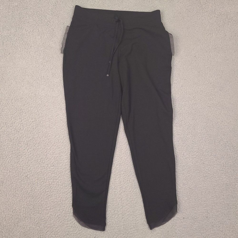 Victoria's Secret Sport Sweatpants Jogger Womens XS Black Trim‎ Lace